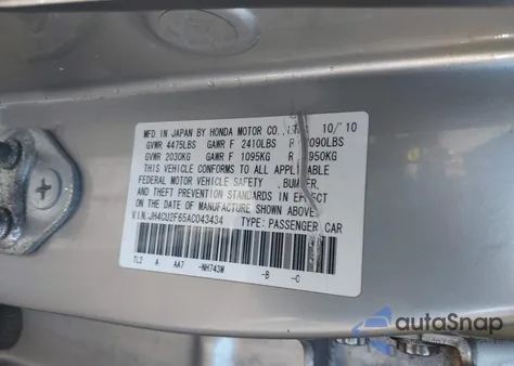 2010 Acura Tsx 2.4 z USA, uszkodzony, nr VIN JH4CU2F65AC043434